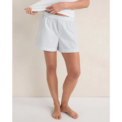 Haven Well Within Organic Cotton Poplin Boxer Shorts In Blue