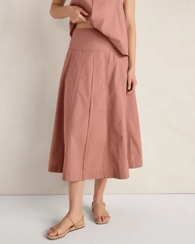 Haven Well Within Organic Cotton Poplin Drop Waist Skirt In Pink