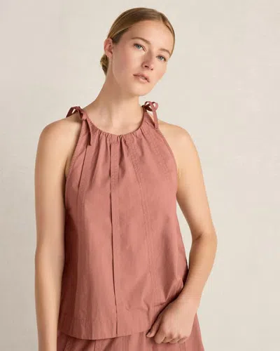Haven Well Within Organic Cotton Poplin High Neck Top In Pink