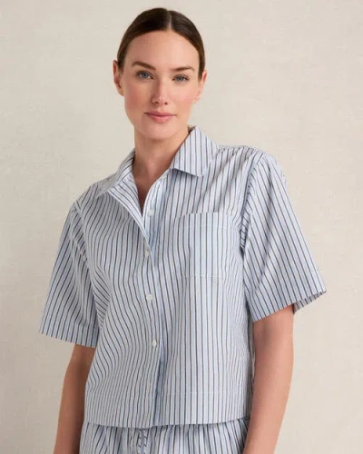 Haven Well Within Organic Cotton Poplin Iris Stripe Pajama Top In Multi