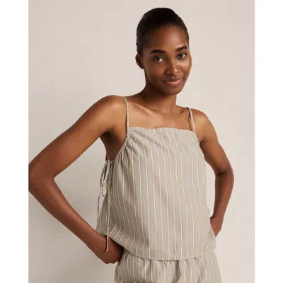 Haven Well Within Organic Cotton Poplin Side Tie Cami In Gray