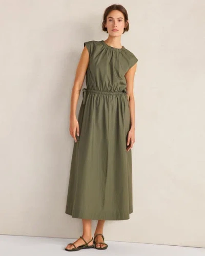 Haven Well Within Organic Cotton Poplin Side-tie Maxi Dress In Green