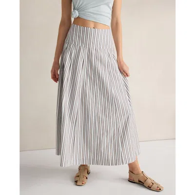 Haven Well Within Organic Cotton Poplin Stripe Drop Waist Skirt In Multi