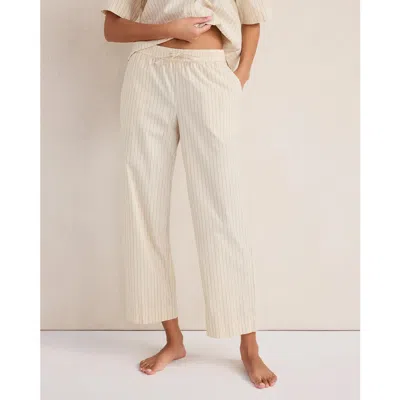 Haven Well Within Organic Cotton Poplin Stripe Pajama Pants In Neutral