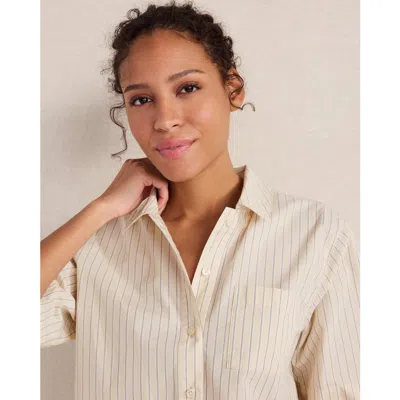 Haven Well Within Organic Cotton Poplin Stripe Pajama Top In Neutral