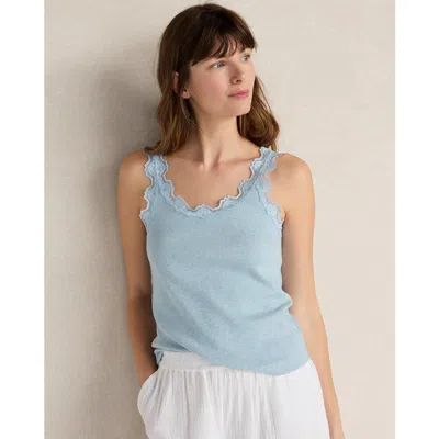 Haven Well Within Organic Cotton Rib Knit Lace Tank In Multi