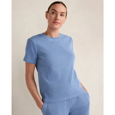 Haven Well Within Organic Cotton Rib Knit Short Sleeve Tee In Blue
