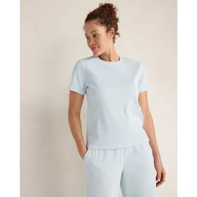 Haven Well Within Organic Cotton Rib Knit Short Sleeve Tee In Blue
