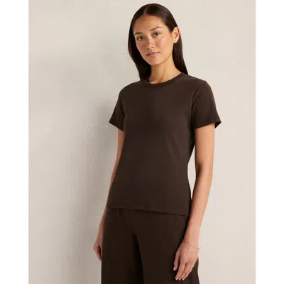 Haven Well Within Organic Cotton Rib Knit Short Sleeve Tee In Brown