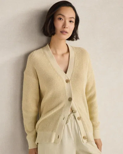Haven Well Within Organic Cotton Shaker Stitch Cardigan In White