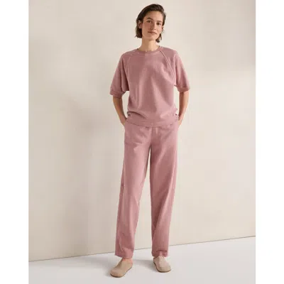 Haven Well Within Organic Cotton Terry Barrel Leg Pants In Pink