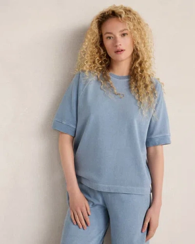 Haven Well Within Organic Cotton Terry Raglan Tee In Blue