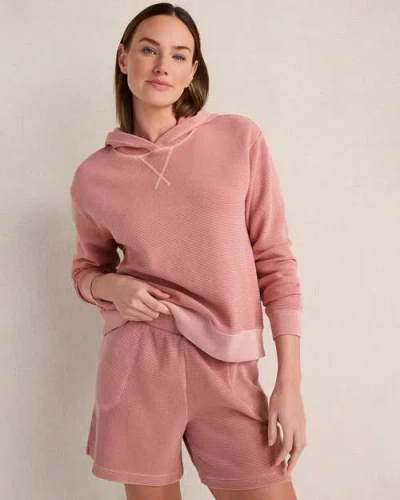Haven Well Within Organic Cotton Waffle Hoodie In Burgundy