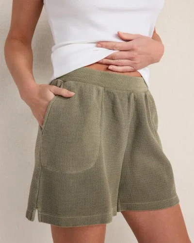 Haven Well Within Organic Cotton Waffle Shorts In Green