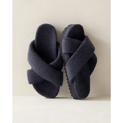 Haven Well Within Resti Criss-cross Terry Slippers In Black