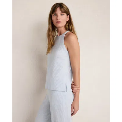 Haven Well Within Resti Drapey Rib Knit High Neck Tank In Blue
