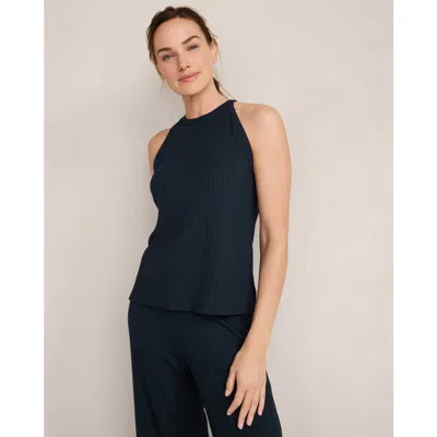 Haven Well Within Resti Drapey Rib Knit High Neck Tank In Black