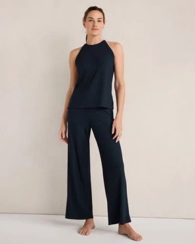 Haven Well Within Resti Drapey Rib Knit Wide Leg Pants In Blue