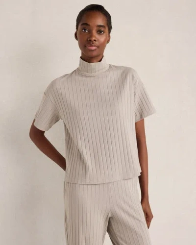Haven Well Within Ribbed Mock Neck Top In White