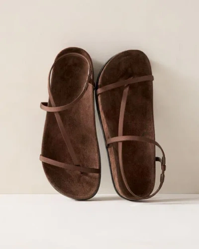 Haven Well Within Satin Strappy Wrap Around Sandals In Brown