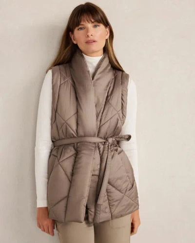 Haven Well Within Shiny Quilted Puffer Vest In Brown