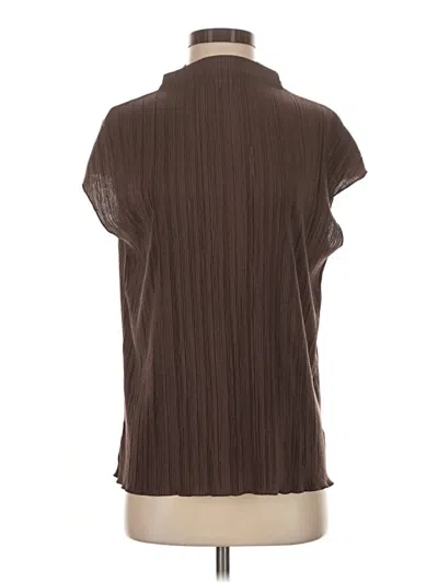 Pre-owned Haven Well Within Short Sleeve Blouse In Brown