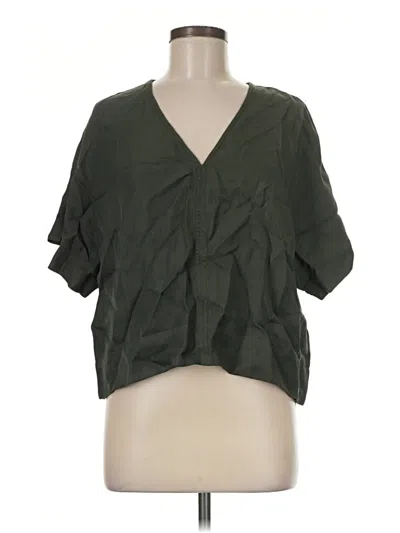 Pre-owned Haven Well Within Short Sleeve Blouse In Green