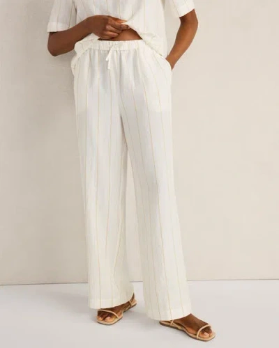 Haven Well Within Silky Linen Blend Drawstring Pants In White