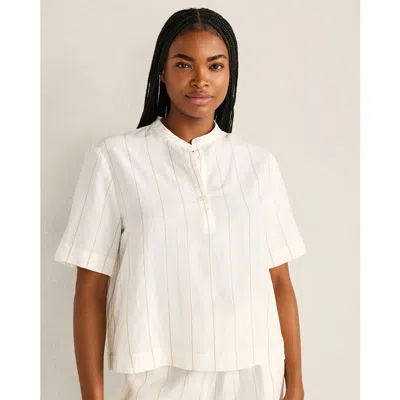 Haven Well Within Silky Linen Blend Top In White