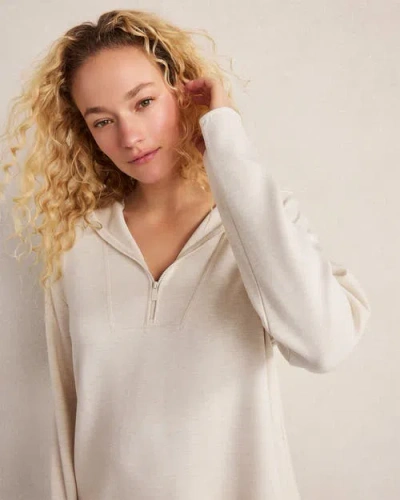 Haven Well Within Soft Knit Half-zip Hoodie In Neutral
