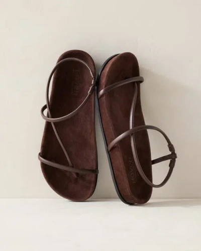 Haven Well Within Strappy Leather Molded Sandals In Brown