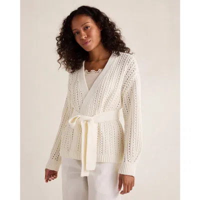 Haven Well Within Textured Cotton Blend Belted Cardigan In Gold