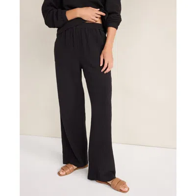 Haven Well Within Textured Cotton Gauze Pants In Black