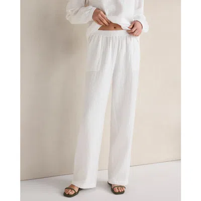 Haven Well Within Textured Cotton Gauze Pants In Brown