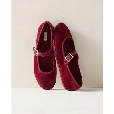 Haven Well Within Velvet Mary Jane Ballet Flats In Red
