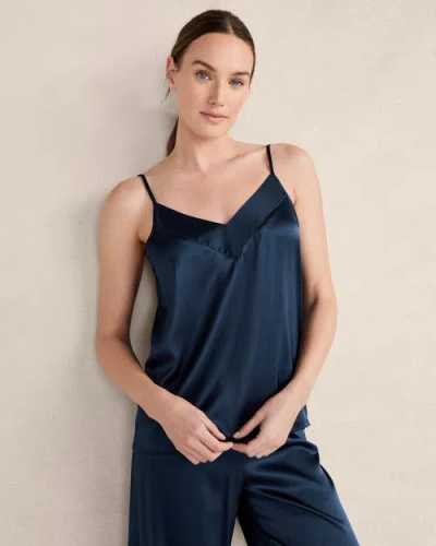 Haven Well Within Washable Silk Double V Sleep Cami In Blue
