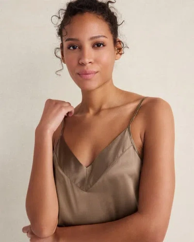 Haven Well Within Washable Silk Double V Sleep Cami In Brown