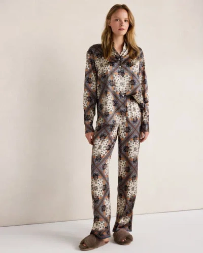 Haven Well Within Washable Silk Printed Pajama Pants In Multi