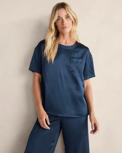 Haven Well Within Washable Silk Sleep Top In Blue