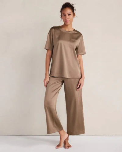 Haven Well Within Washable Silk Sleep Top In Brown