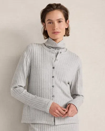 Haven Well Within Wide Rib Long Sleeve Cardigan In Ash Hthr