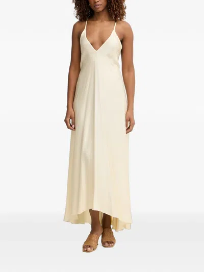 Haveone Back-tie Flared Asymmetric Dress In Neutral