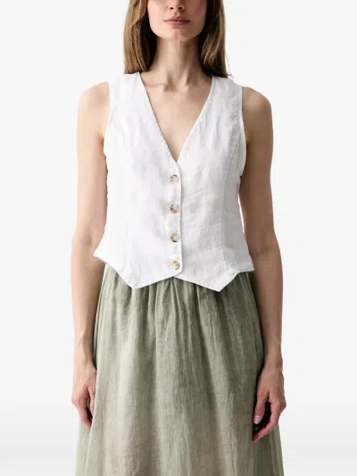 Haveone Button-up Waistcoat In White