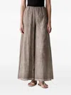 Haveone Elasticated Palazzo Pants In Gray