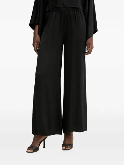 Haveone Elasticated-waistband Wide-leg Trousers In Black