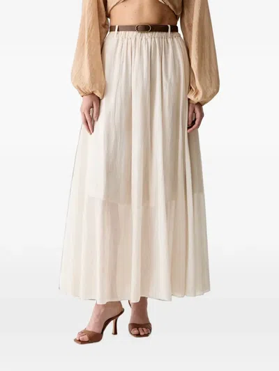 Haveone Elasticated-waistbelt-loops Maxi Skirt In Neutral