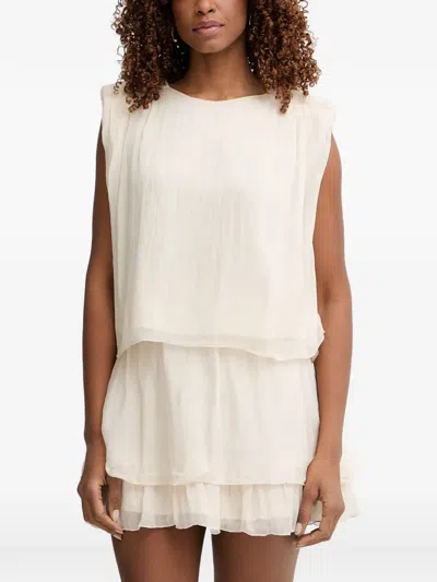 Haveone Padded-shoulder Layered-effect Blouse In Animal Print