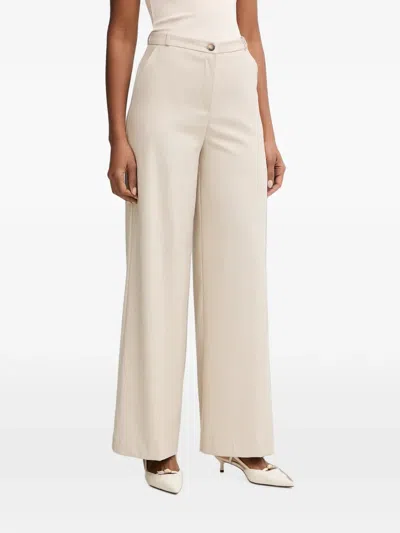 Haveone Pinstripe-pattern Wide-leg Trousers In Neutral