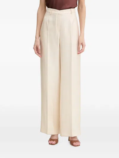 Haveone Pressed-crease Wide-leg Trousers In Neutral