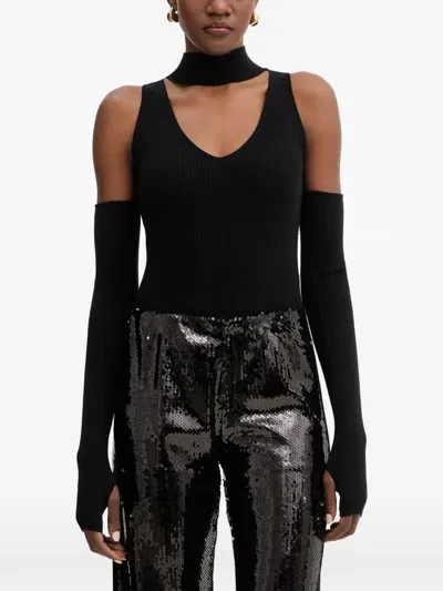 Haveone Ribbed Top In Black